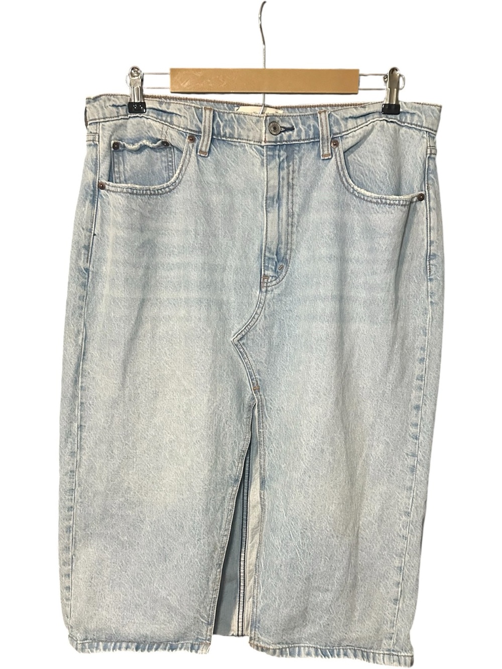 Abercrombie & Fitch High Rise Jean Maxi Skirt Light Blue Size 32 / 14P